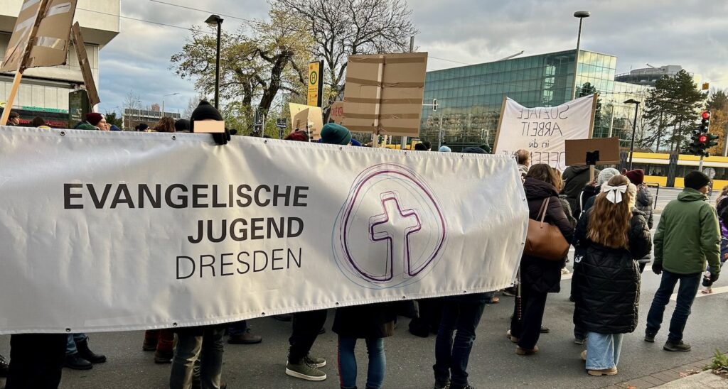 Teilnehmer der evangelischen Jugend